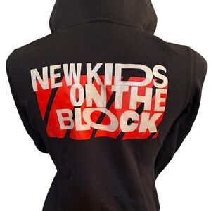 New Kids On The Block NKOTB Zippered Hoodie Bling Sparkle Size XS Black/Red